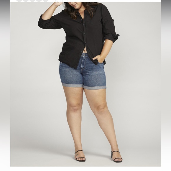 Silver Brand New Boyfriend Mid Rise Shorts - Picture 11 of 13